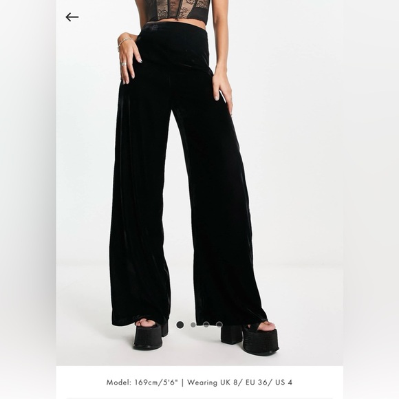 ASOS DESIGN velvet pants in black - Picture 1 of 14